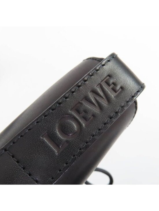 Loewe Log Lace Up Leather Boots Short Black 37 - Picture 9 of 10